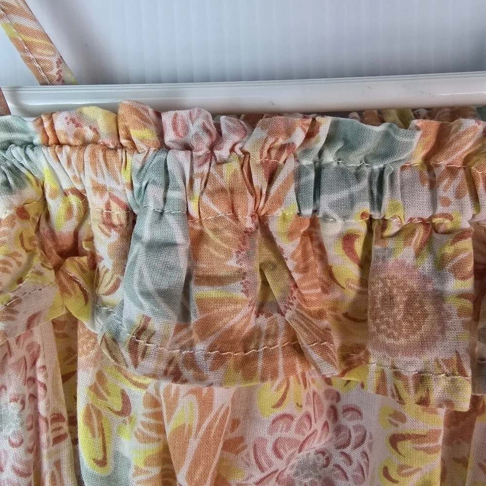 Tommy Bahama Girls Peach White Pink Sundress with Spaghetti Straps Size 5 Summer
